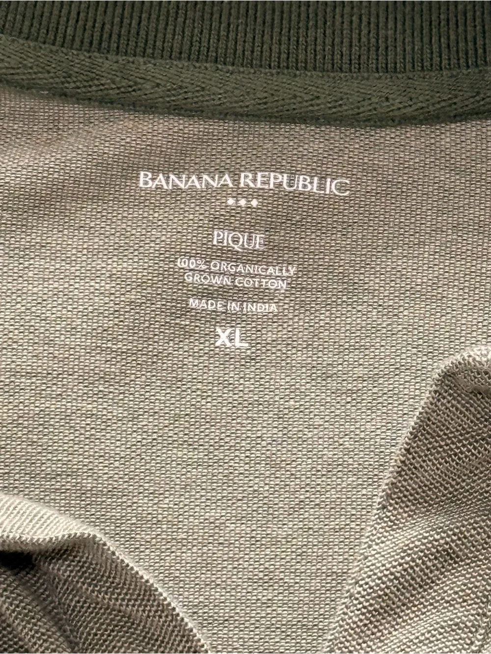 Banana Republic Olive Green Polo with Dark Green Trim